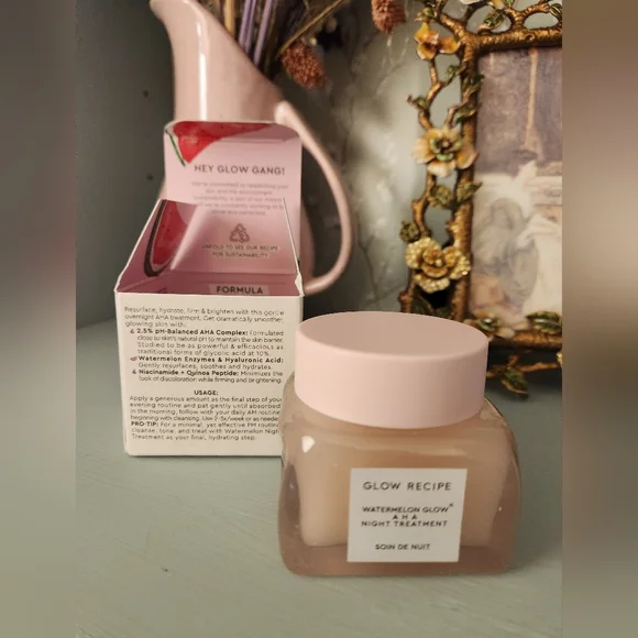 Glow Recipe Watermelon Glow AHA Night Treatment 60 mL New Retail $40 - Picture 2 of 4